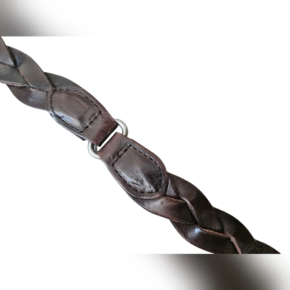 Hollister Genuine Leather Braided Belt - Brown (M/L) Unisex
